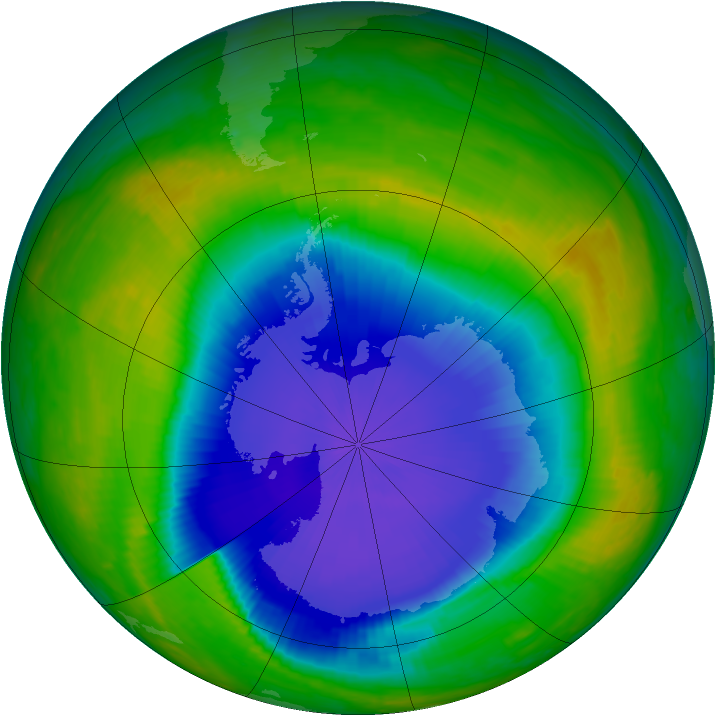 Antarctic ozone map for 02 November 1998